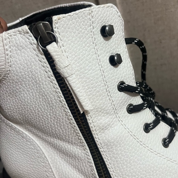 BareTraps Ivory Combat Boots with Black Accents - Picture 11 of 11